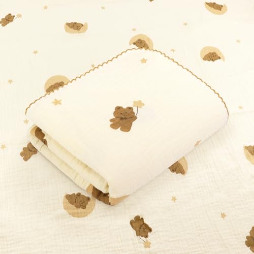 Hivia 110x100cm Musselin Decke-Musselin Becke Baby Sommer,2 Lagen Sommer-Babydecke Baumwolldecke,Weiche und Kuschelige Dünne Sommerdecke|Koala