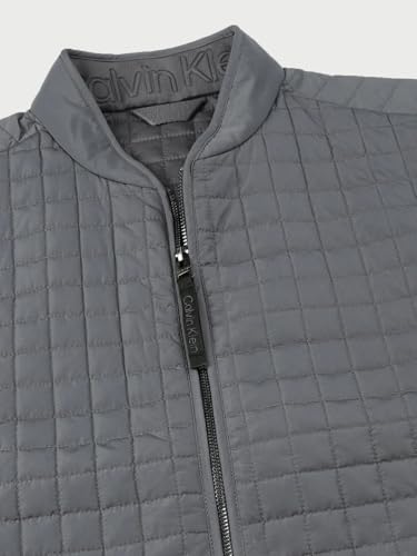 Image of Quilted Regular Fit Polyester Jacket