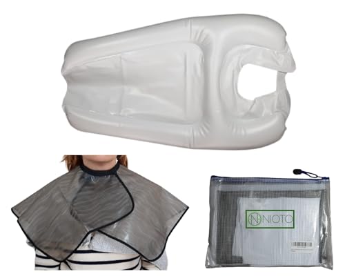 Lavacabezas Portatil para champú con cubierta protectora - Champú hinchable doméstico para peluqueros/lavacabezas - Lavabo para usuarios de sillas de ruedas, mujeres embarazadas o ancianos