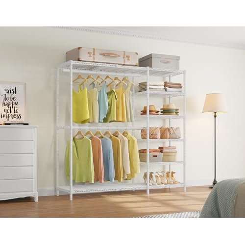 Image of VIPEK X2 Plus Expandable Heavy Duty Clothes Rack, Closet System White