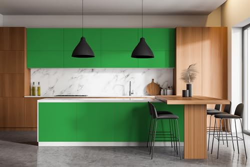Papel pintado verde autoadhesivo 100x50 cm para muebles de cocina 7