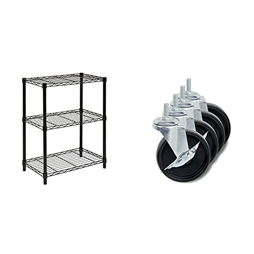 HoneyCanDo 3Tier Heavy Duty Adjustable Shelving Unit, Black & SHF