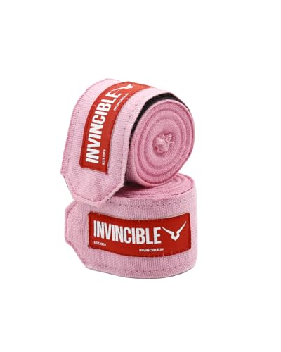 Image of Invincible Mexican Style Semi-Stretch Hand Wraps (Pink, 2.5 Meter)