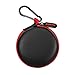 Headsets Case,Mini Carrying Pouch with Carabiner for Earbud and USB Cable,Portable PU Leather Storge Bag for Headphone iPod Cable,Red
