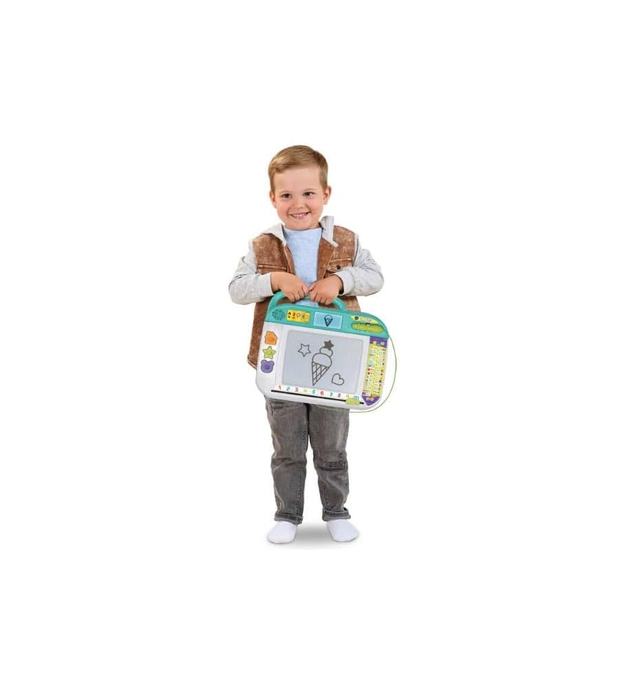 VTech - Lavagna artistica digitale Tratti e disegni, schermo LCD, voce interattiva, giocattolo educativo 3-8 anni, versione ESP