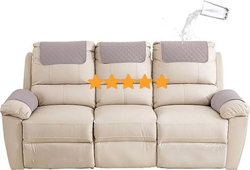 Fundas impermeables antideslizantes para reposabrazos de sofá gris