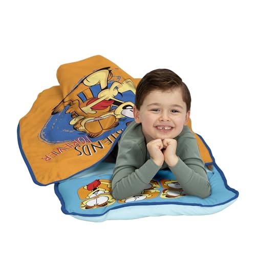 Image of NoJo Garfield Forever Friends Nap Mat - Includes Attached Pillow and Fleece Blanket, Ages 3+
