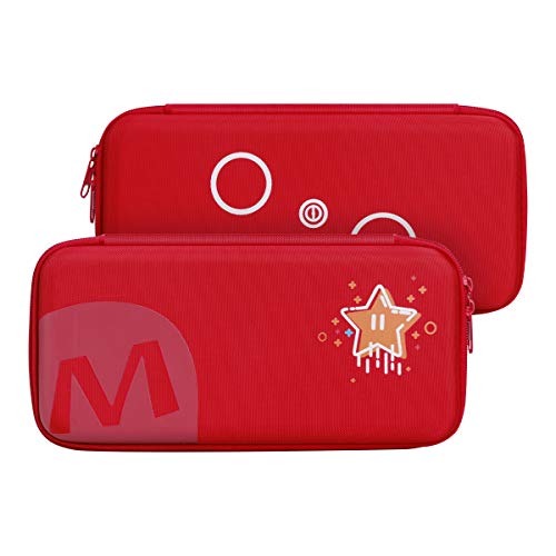 AFAITH Draagtas Compatibel met Nintendo Switch - Draagbare Travel Storage Draagtas voor Nintendo Switch Console & Accessoires (Rood)