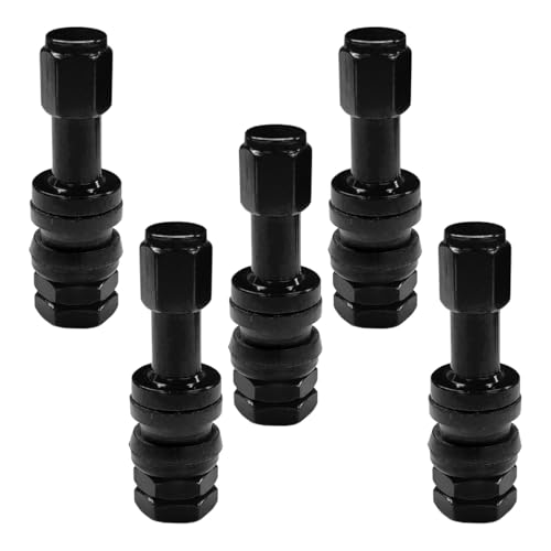 UHANBUT TR43E Metal Clamp-in Tire Valve Stems, Tubeless Aluminum Alloy Car Tire Valve Stem, Universal Automotive Wheel Air Stem Accessories for Tires 0.453 inch Rim Holes Standard Vehicle (Black)