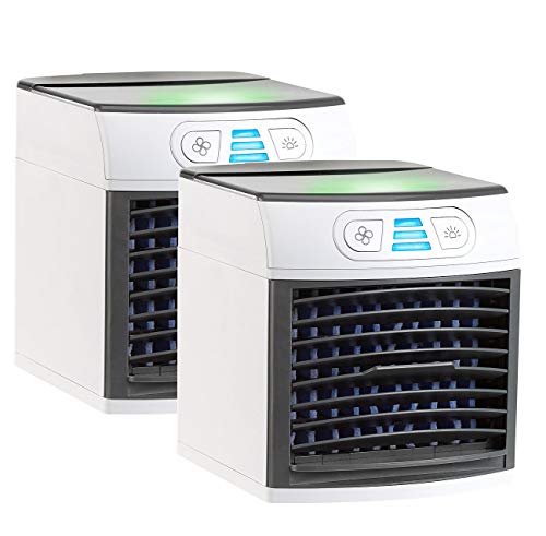 Sichler Haushaltsgeräte Tischkühler: 2er-Set 2in1-Tisch-Luftkühler und -Luftbefeuchter LW-110 (Mini Kühlgerät, Luftkühler-Klimagerät, Kleine...