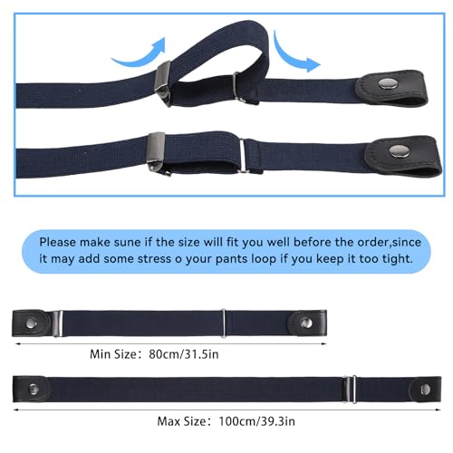 5 PCS No Buckle Stretch Belt, Elastic Waist Belt, Stretch Invisible Belts for Women Men Jeans Pants, No Bulge2