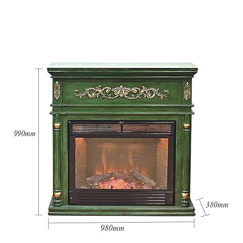 SchAan Electric Fireplace Stove freestanding Electric Fireplace Antique Effect European Style Heating Fireplace Cabinet