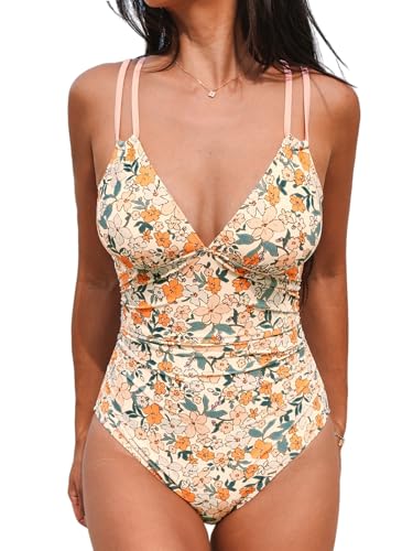 CUPSHE Women's One Piece Swimsuit V Neck Tummy Control