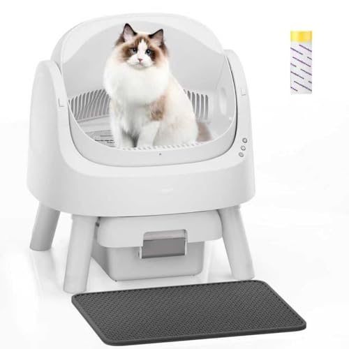 Self-Cleaning Cat Litter Box for Multiple Cats - Automatic, Open