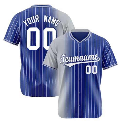 Personalized Stripe Baseball Jersey for Men Women Youth Custom Gradient Baseball Shirt with Name Number Logo