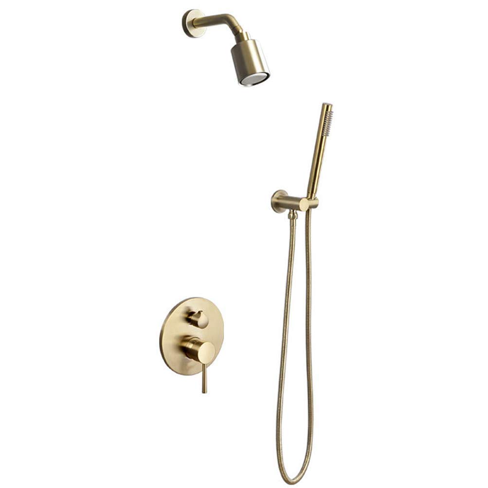 Buy Brushed Gold Concealed Shower Mixer Set for Bath Wall Concealed