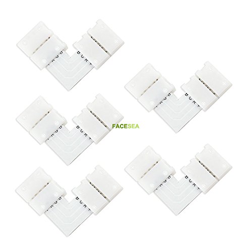 Wiring Connecting Terminals - 100sets/lot Solderless L Shape 90 Degree Corner 10mm PCB 4pin RGB LED Connectors with Clips for 12V 5050 LED Strip