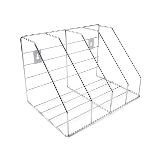 Image of Zepdos Stainless Steel File Organizer Rack for Desk, 4 Slot Magazine Holder & Document Organizer Stand, Wall Mounted Office File Holder for Books, Files Rack | Home & Office Desk Organizer
