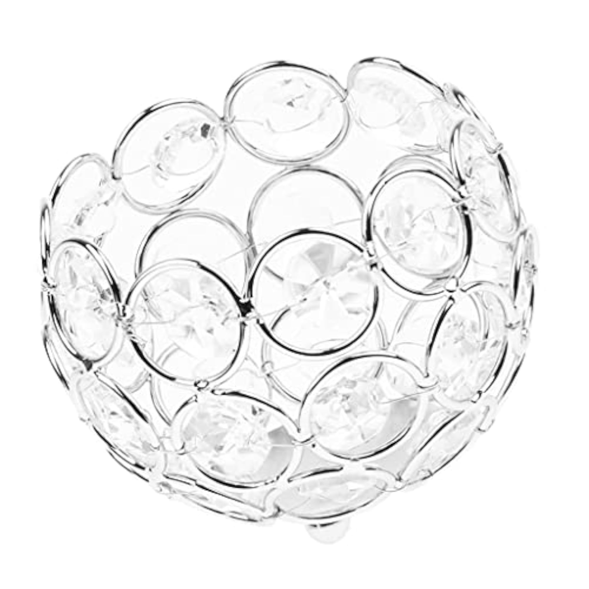 3x Crystal Candle Holder Centerpiece, Silver