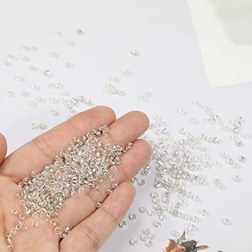 Bala&Fillic Clear Silver Lined Color 3mm Seed Beads About 3600pcs/100 Grams in Bag - Image 3