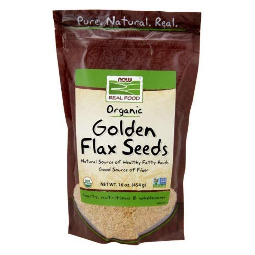 NOW Organic Golden Flax Seeds 1 Lb (Multi-Pack)
