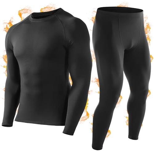 WISMBOX Thermounterwäsche Herren Set, Skiunterwäsche Winter...