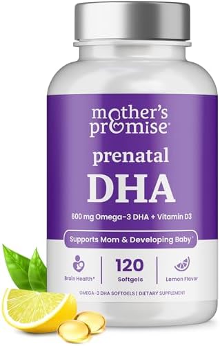 Prenatal DHA for Women 600mg + 400 IU Vitamin D3 | 120 Softgels | Supports Brain Health | Triglyceride Omega 3 Fish Oil DHA Prenatal Vitamins for Pregnancy & Nursing | 300mg per Capsule