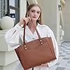 Myhozee Handtasche Damen Groß Tasche Shopper Schultertasche Laptoptasche 15.6 Zoll, Elegant Arbeitstasche PU Leder Handbags Tote Bag Lehrertasche Women mit 4 Fächern für Uni Schule Büro #1