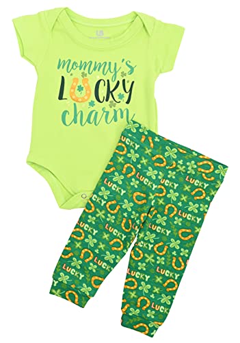 Image of Baby Boys Girls 2pc Outfit Set Short Sleeve Bodysuit with Pants
