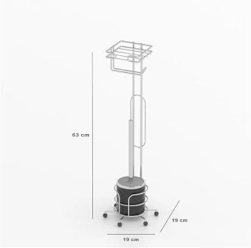 EYM Tekno Tel MG-096 Pedestal Redundant Wc Paper Holder + Toilet Brush Holder Chrome