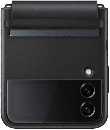 Samsung Funda de piel con solapa oficial para Galaxy Z Flip4, color negro