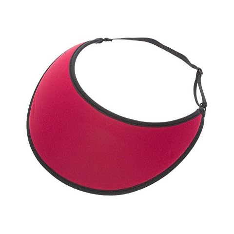 No Headache Adjustable Golf, Tennis, Leisure, Sport Packable Travel Sun Visor Red Cover