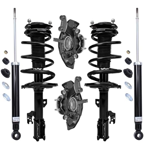Image of Detroit Axle - AWD Front Steering Knuckles & Hub Bearings Struts Rear Shock Absorbers Replacement for 2007-2010 Toyota Sienna