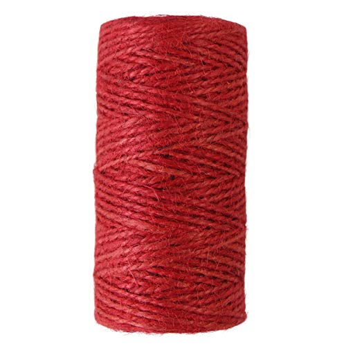 328 de pie natural yute Cuerda 2 Mm cuerda de yute (cordel Jardín, material de oficina, manualidades, ganchillo, Navidad Regalo, accesorios de fiesta, DIY Decoración, color rojo Cover