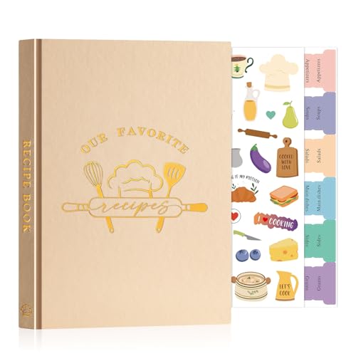 Lanpn Libro di Ricette da Scrivere, A5 Quaderno per Ricette Il Mio Ricettario in Pelle, Recipe Cook Journal Book to Write in Your own Recipes, Libri di Cucina Cooker Girl Libro, Avena, Inglese