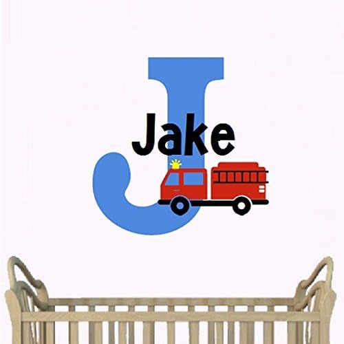Fire Truck Monogram - Premium Personalized Vinyl Wall Decal, Sticker - Expression Avenue