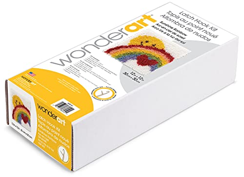 Image of Wonderart Sunshine Rainbow Latch Hook Kit, 12 inch X 12 inch
