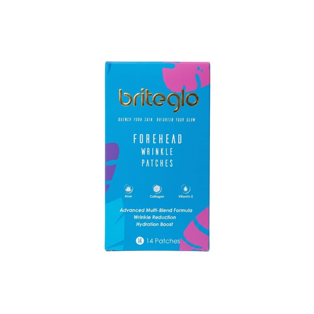 Forehead Wrinkle Patches with Aloe, Collagen, Vitamin E & Hyaluronic Acid – 14 Cooling Hydrogel Patches for Anti-Wrinkle Treatment & Forehead Lines 1 Count (Pack of 14)