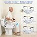 XIAOSHUNER Raised Toilet Seat with Handles - Adjustable Height - Add 5 inches - Toilet Seat Risers for Seniors - Supports 300lbs - for Standard/Round Toilet, Includes Lid, Elevated Toilet Seat, White