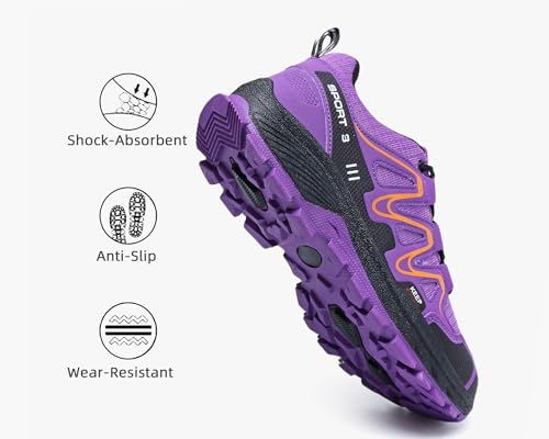 Waterproof Hiking Shoes Women Casual Lace-Up Non-Slip Lightweight Comfortable Running Tennis Fashion Sneakers for Women Walking Trekking Outdoor Shoes4