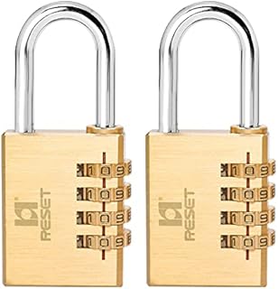 RST-054 4 Digit Combination Padlock,1.49 inches(38mm)Lock Body for Luggage,Locker,Backpack,Gun Case,Toolbox,Copper