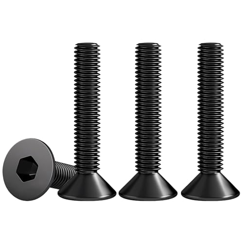 Drenky Black Socket Countersunk Screws M6 X 30mm 304 Stainless Steel Hex Socket Countersunk Bolts DIN 7991 / ISO 10642 Machine Screws Rustproof Flat Head Hex Socket Cap Screws (Pack of 25)