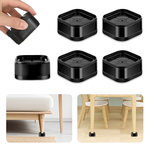 Furniture Risers 1 Inch Table Lifts Risers 4 Pack, Furniture Raisers Blocks Heavy Duty Leg Risers for Table Legs Dresser Desk Couch Chair Sofa, Square Stackable Bed Raisers Blocks Lift Height 1"