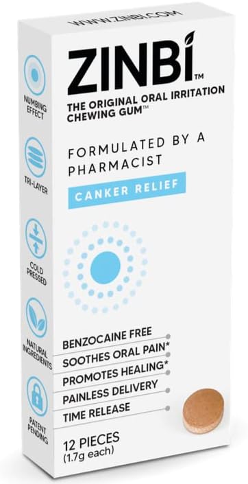 Canker Sore Treatment Chewing Gum, Mouth Sores Treatment for Inside Mouth, Natural Canker Sore Treatment, Mouth Ulcer Treatment, and Mouth Sore Oral Care, Real Time Pain Relief – Instantly Works Canker Sore Treatment Chewing Gum, Mouth Sores Treatment for Inside Mouth, Natural Canker Sore Treatment, Mouth Ulcer Treatment, and Mouth Sore Oral Care, Real Time Pain Relief – Instantly Works
