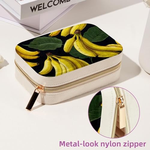 Boîte à bijoux de voyage velours banane compartimentée bagues et colliers - 7