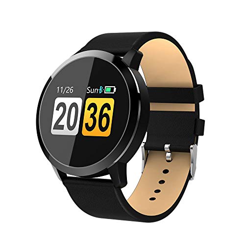smartwatch q8 TOOGOO Q8 Reloj Inteligente OLED Pantalla de Color Reloj Inteligente Moda de Mujer Monitor de Ritmo Cardiaco Rastreador de Ejercicios Cinta Negra