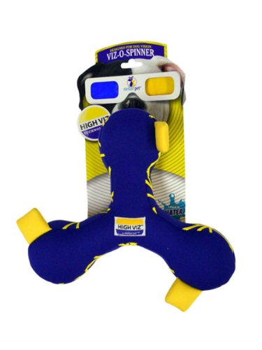 ROMP! High Viz Viz-O-Spinner, Floating Fetch and Retriever Dog Toy (Colors Vary)