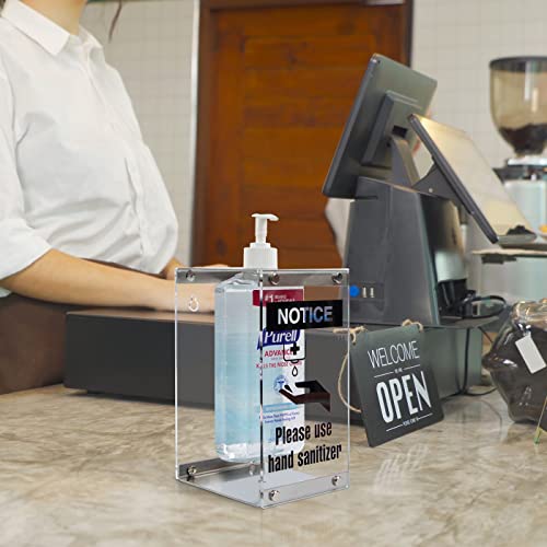 J Jackcube Design Acrylic Box Hand Sanitizer Bottle Holder Dispenser, Pump Bottle Holder Free Standing For Restaurant, Bar, Counter, Kitchen, Shelves-Mk909A #TOP2