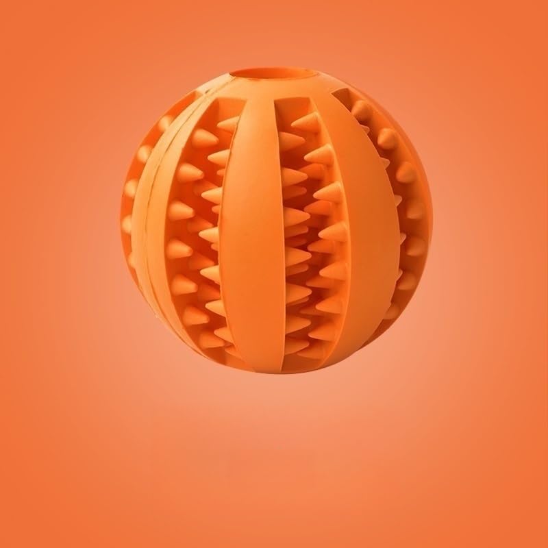 QGDVFCRS Pet Dog Toy Rubber chew-Resistant Teeth Cleaning Ball consumes Energy and Makes Sounds Medium E