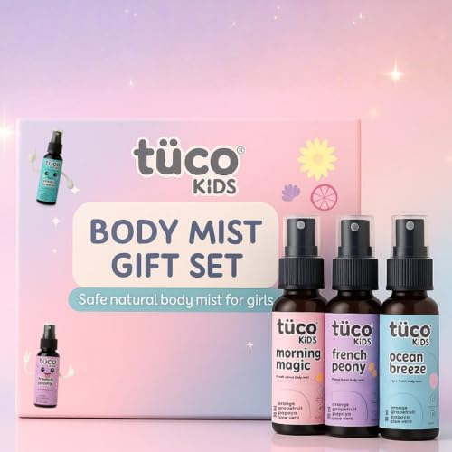 Tuco® Kids Body Mist for Kids Girls Natural | Birthday Return Gift for Kids | Christmas Gifts | Ocean Breeze, Morning Mist, French Peony | 30 ml Pack of 3